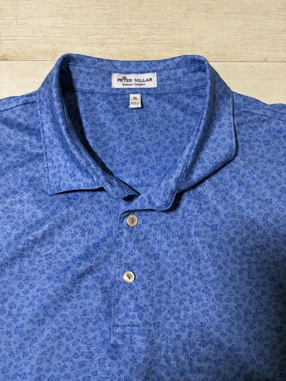 Peter Millar Summer Comfort Judds Performance Jersey Polo Blue Sea Size XL